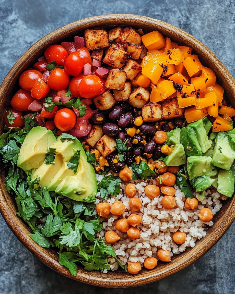 Fresh plant-based dinner with sautéed onions and garlic