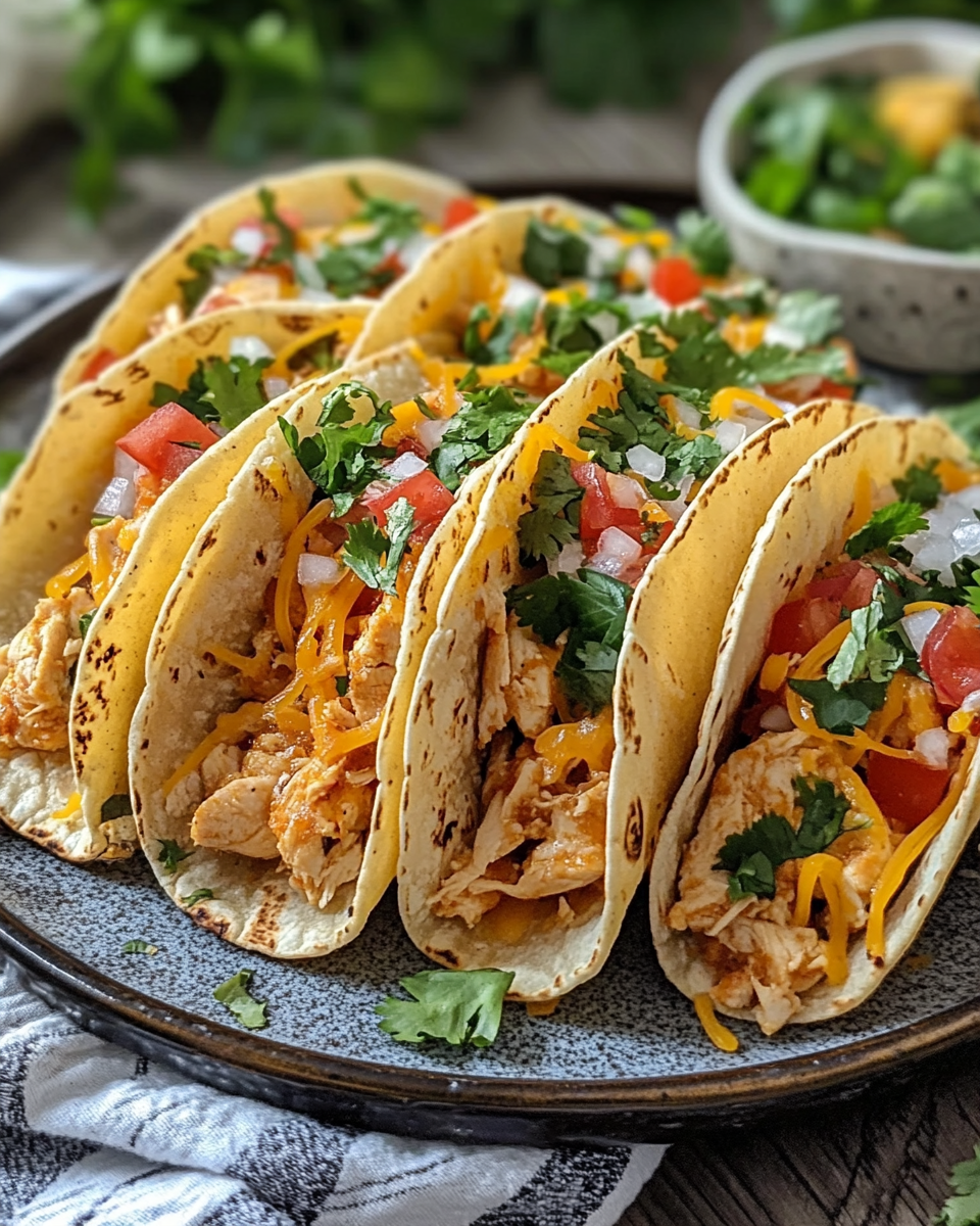 Pressure cooker chicken tacos cooking inside