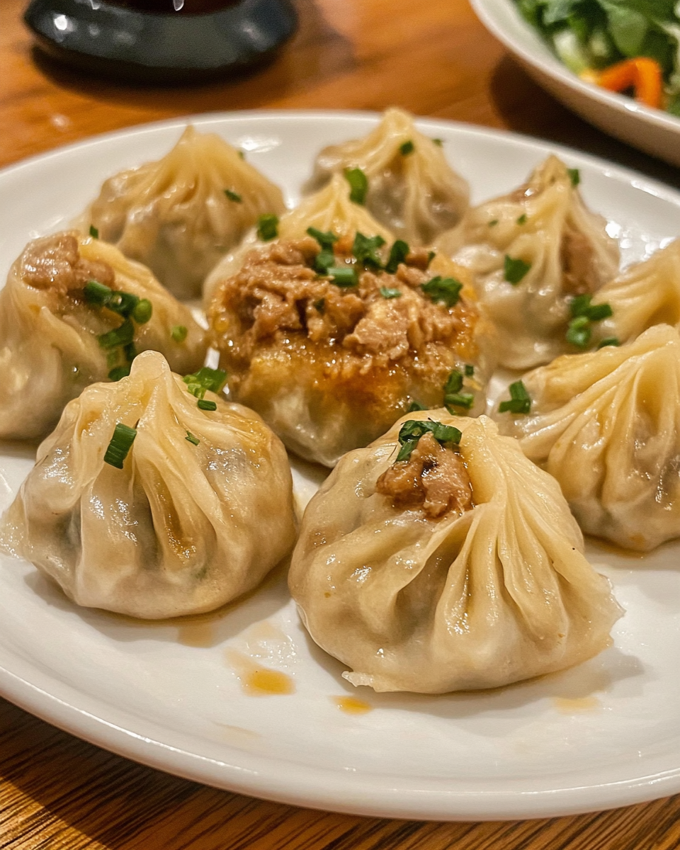 Freshly wrapped potstickers ready to be cooked