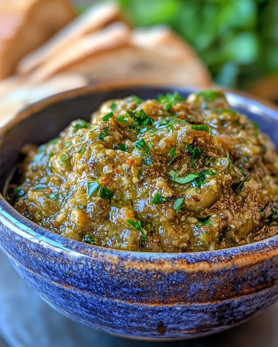 Fresh tapenade served ready to eat