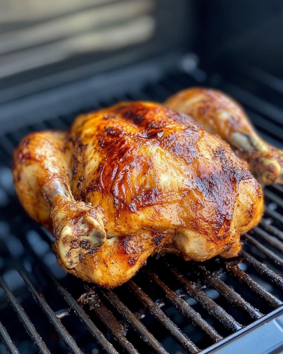 Perfectly cooked rotisserie chicken ready to serve
