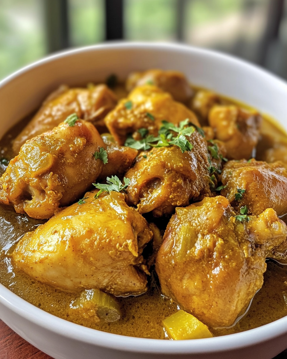 Jamaican Curry Chicken fresh in the pressure cooker