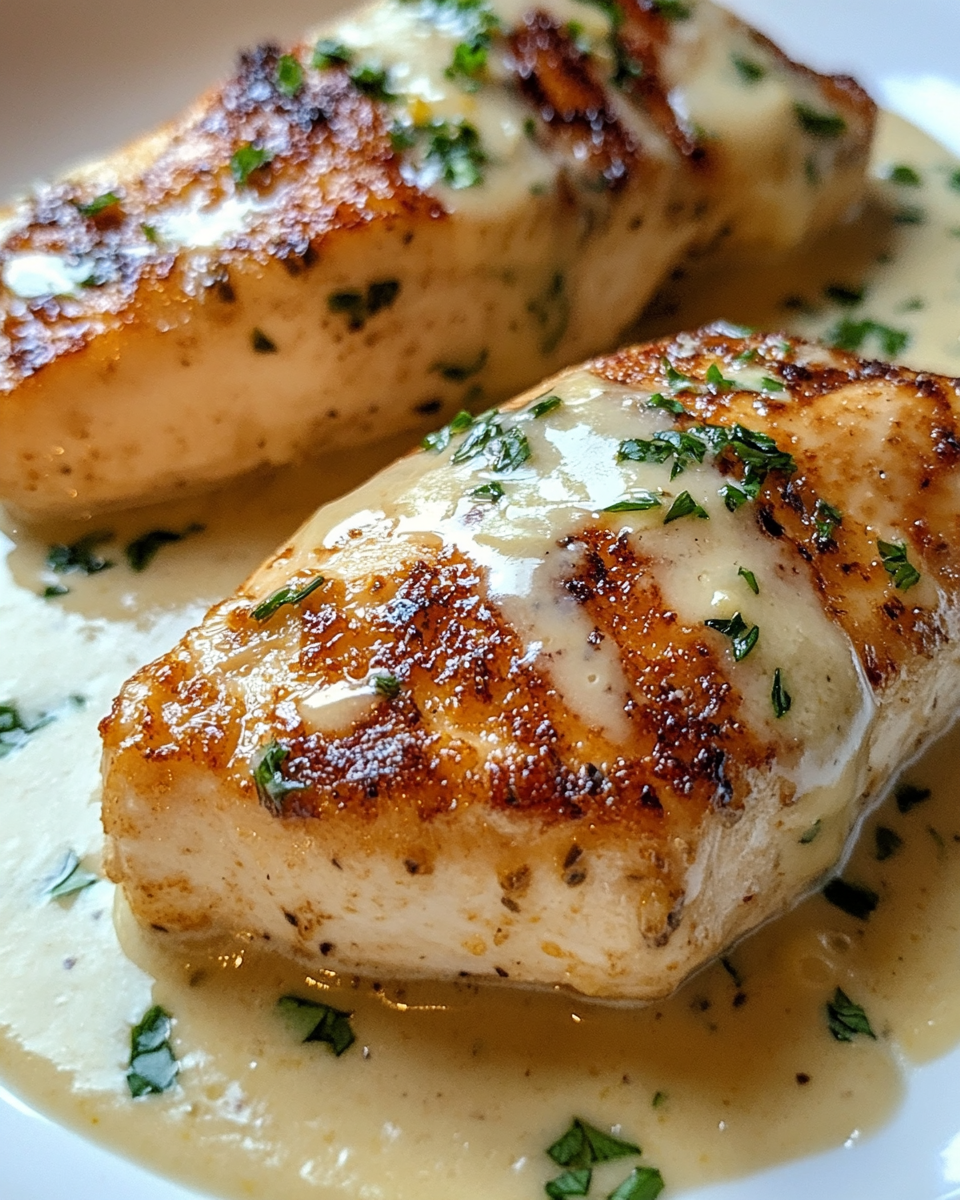 Freshly baked Caesar chicken ready to serve