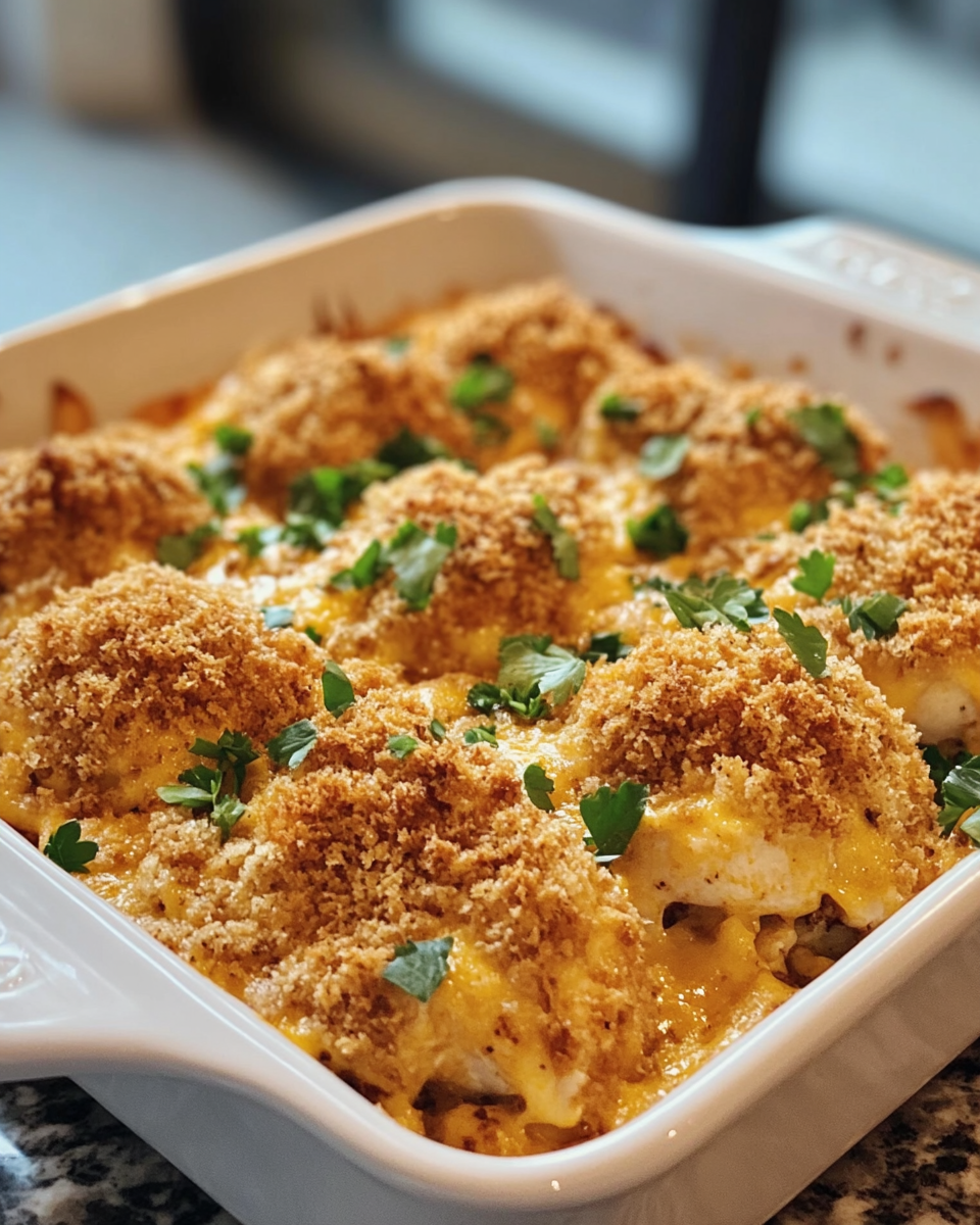 Bang Bang Chicken Bake served on a plate with rice