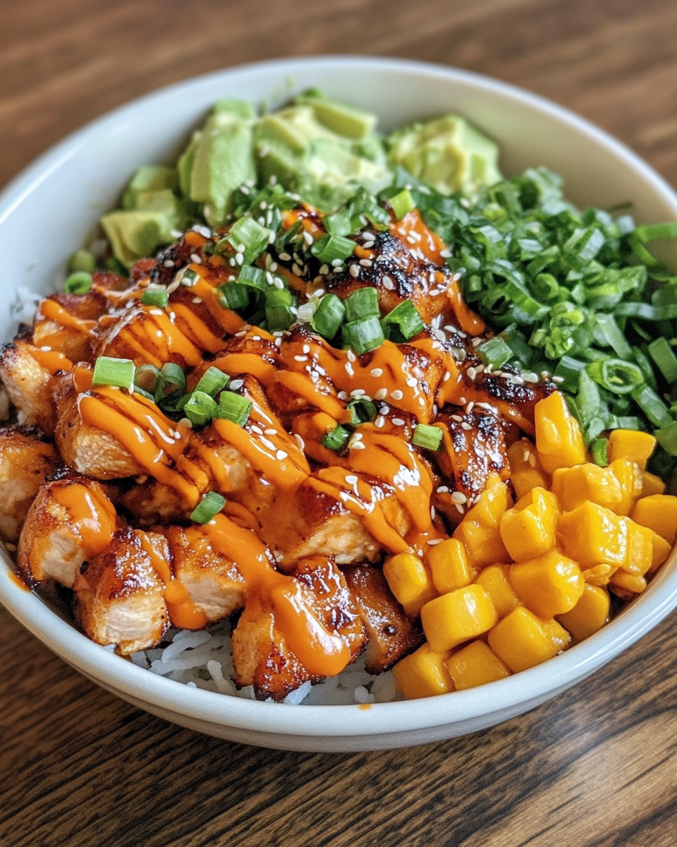 Finished skewers served with bang bang sauce