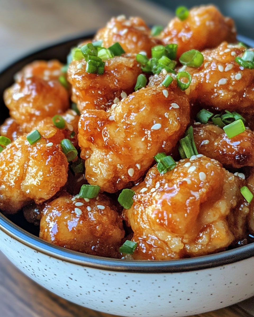 Pressure cooker with Bang Bang Chicken cooking inside