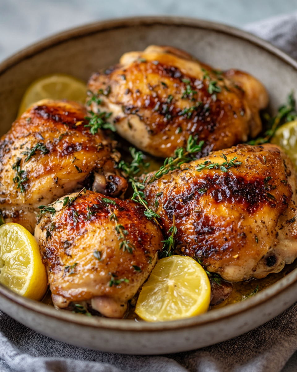 Grilled pressure cooker chicken plated with vinaigrette