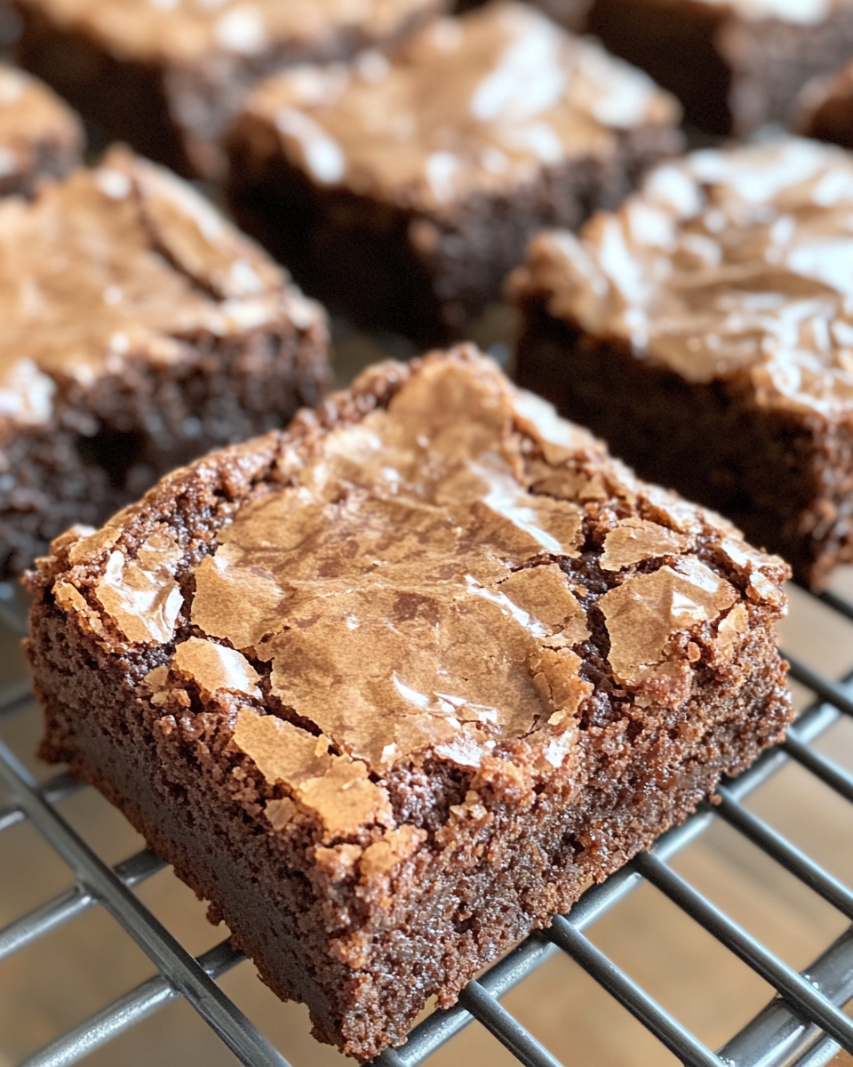 Close up of best fudgy chewy brookies
