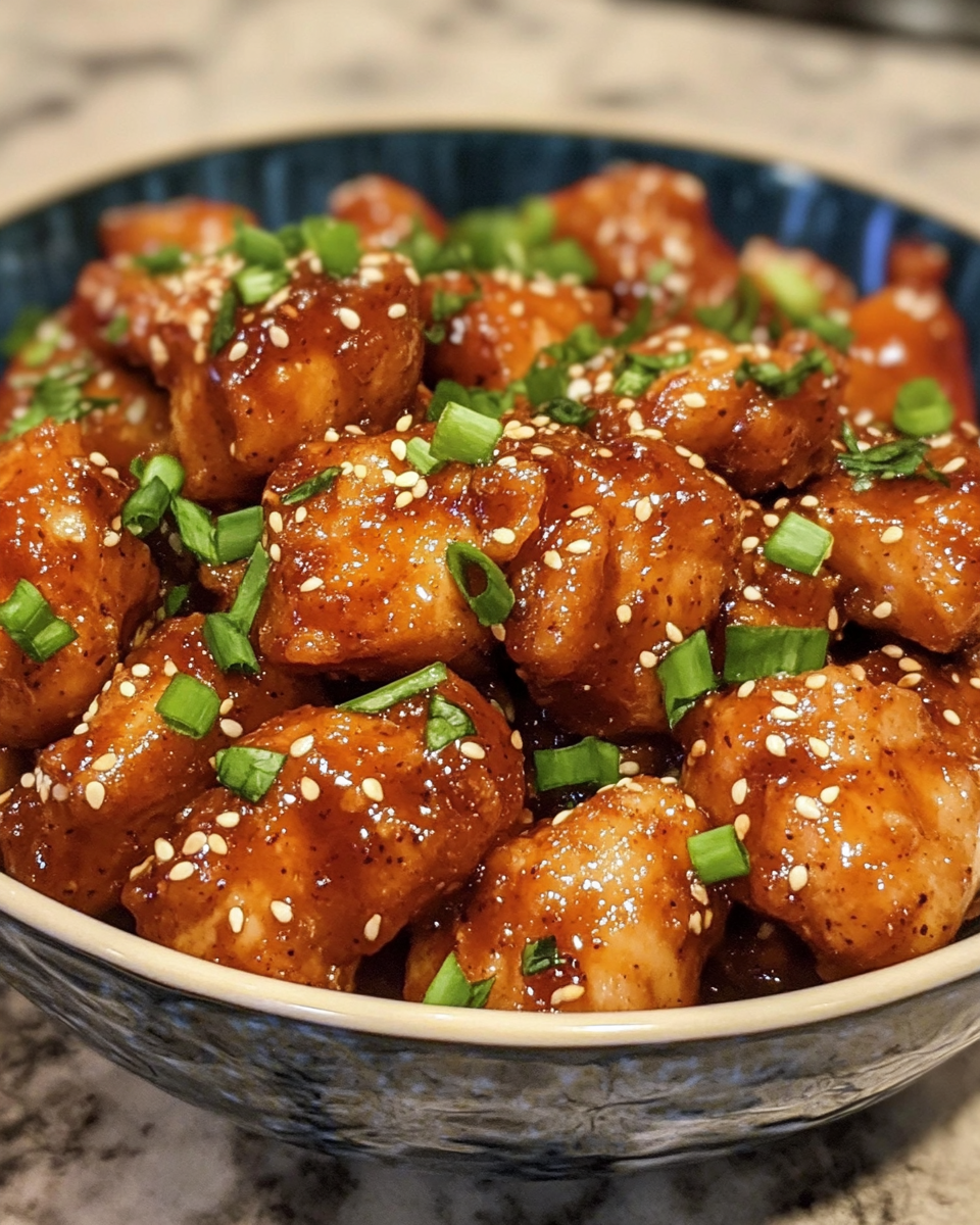 Sticky bacon chicken cooking process in pressure cooker