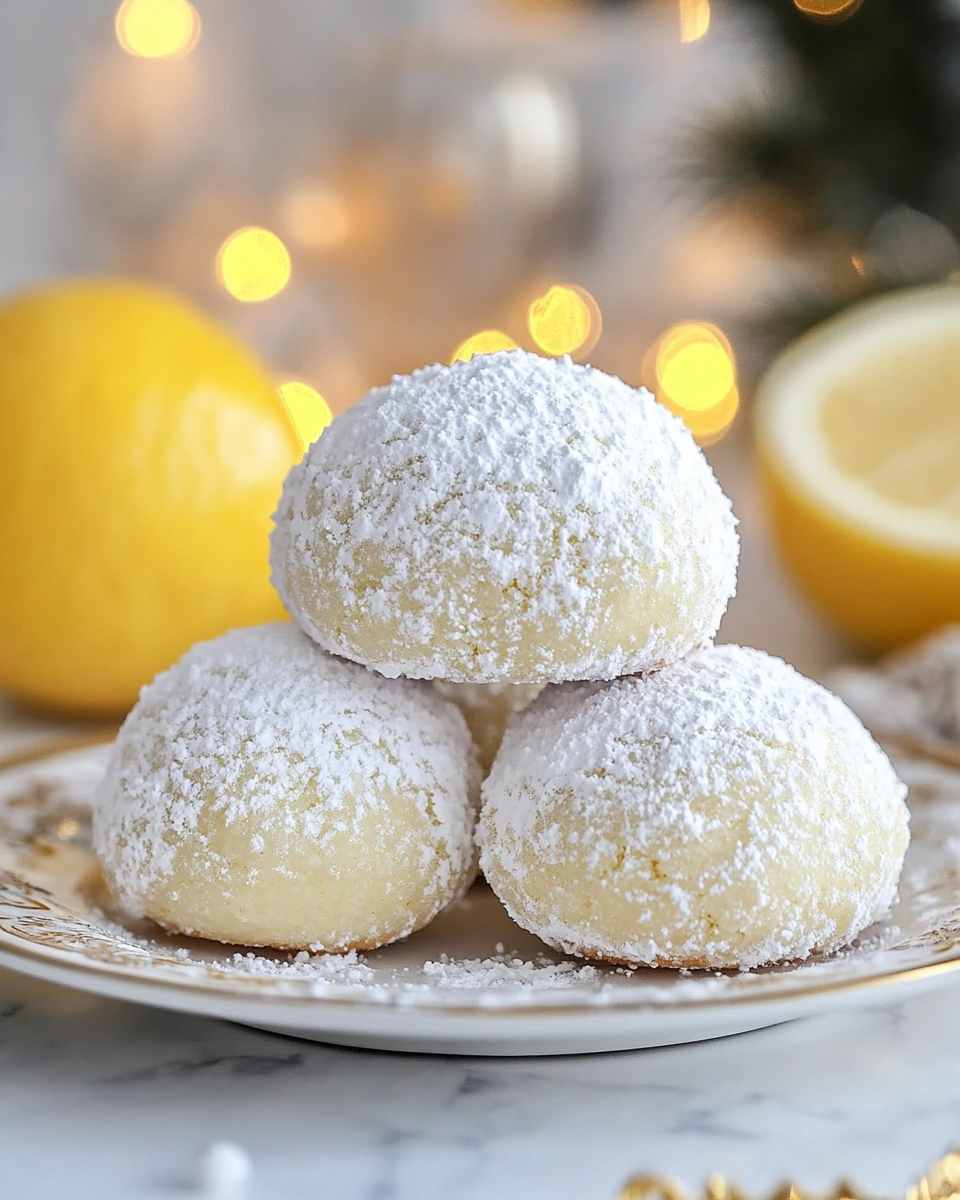 Bright buttery lemon cream snowball cookies