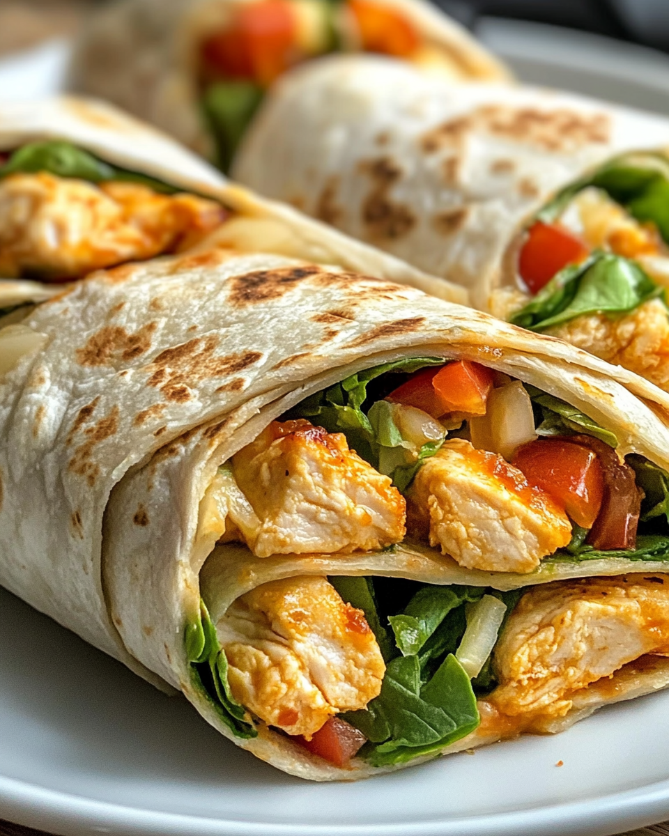 Cooking chicken wraps in skillet to golden brown