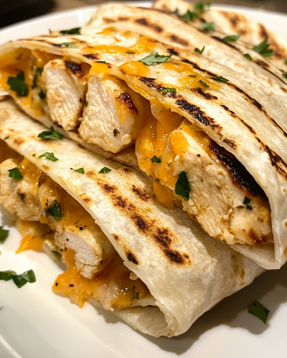 Cheesy Garlic Chicken Wraps fresh out of the pressure cooker