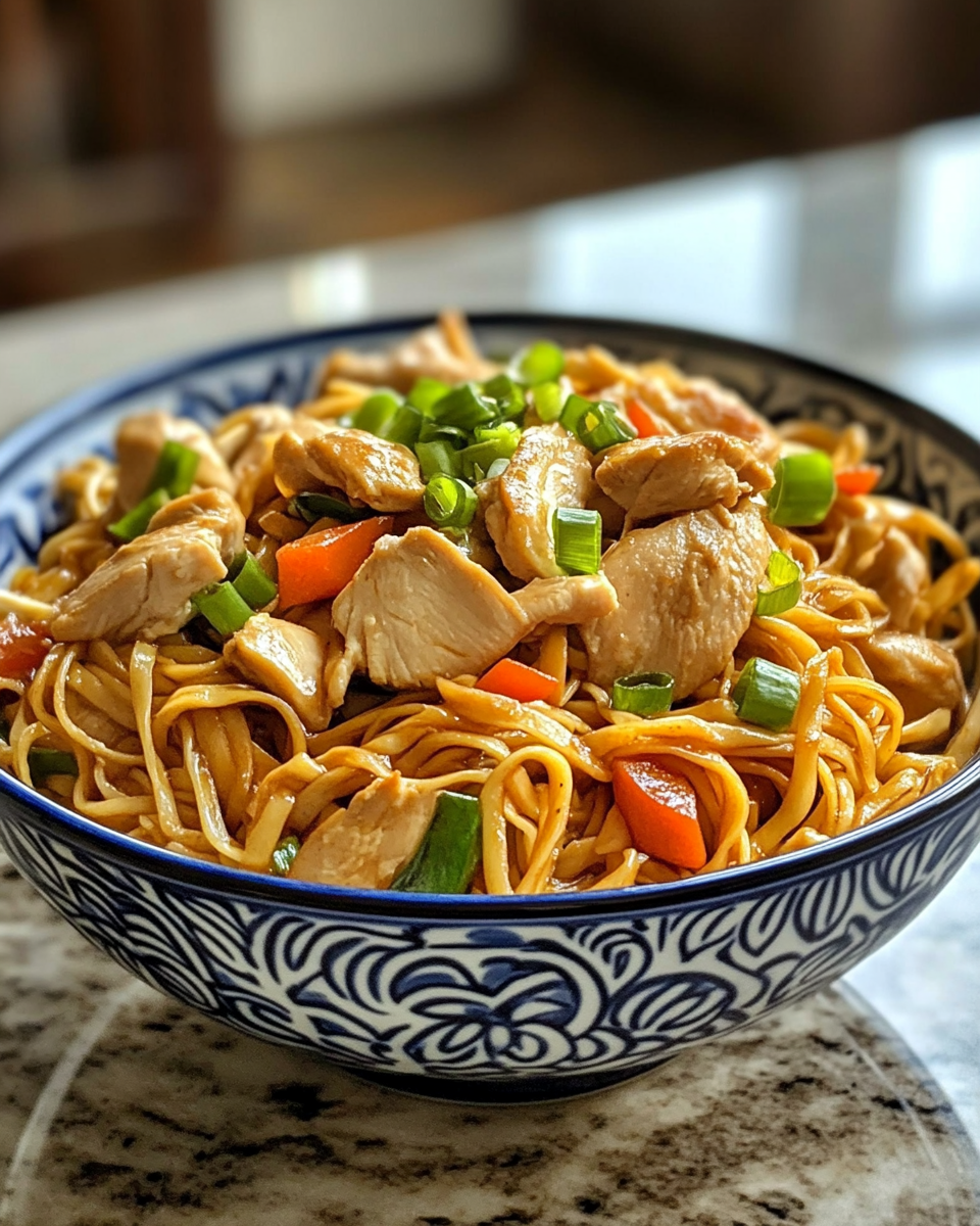 Chicken Chow Mein with homemade sauce