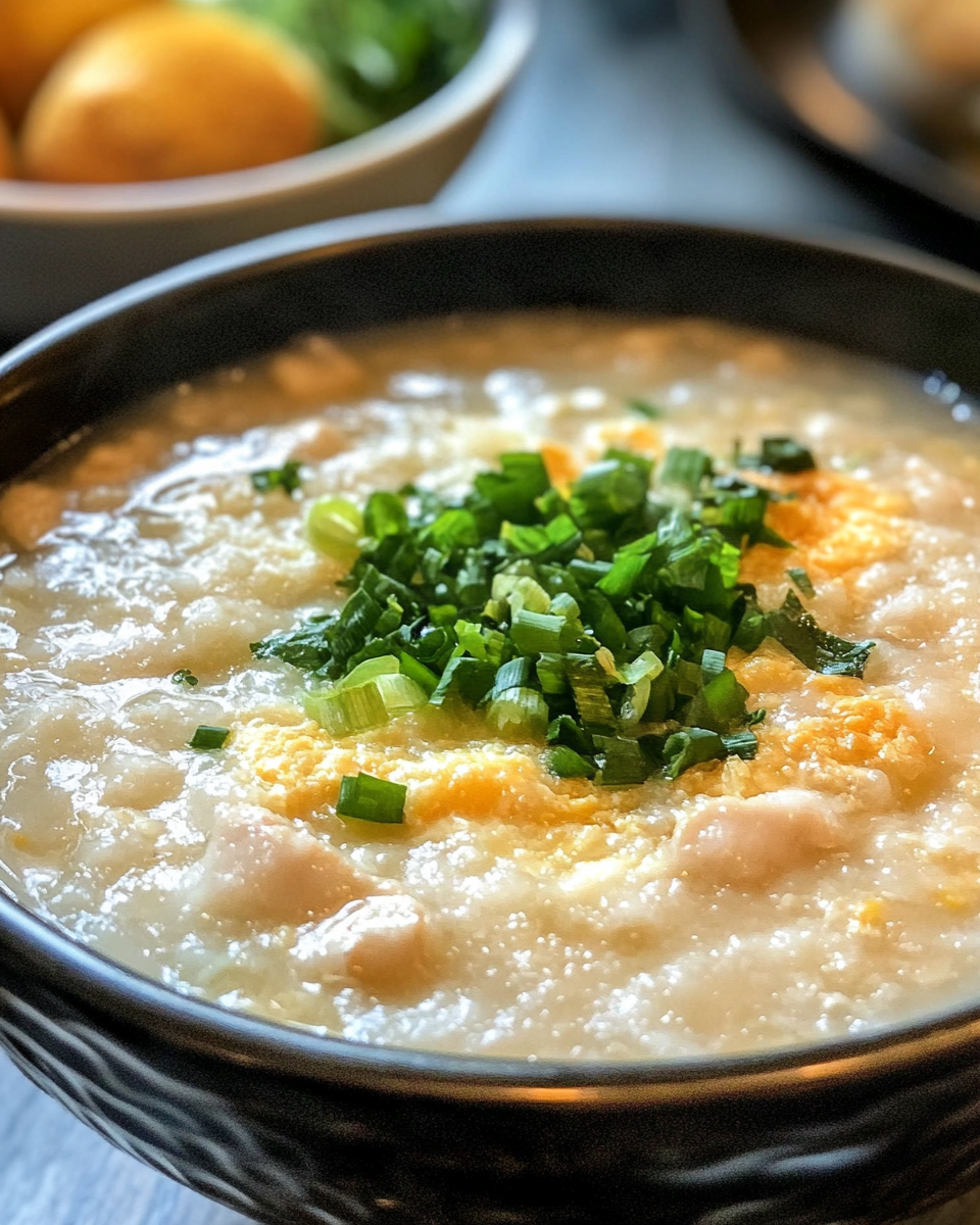 Steaming chicken congee in Instant Pot