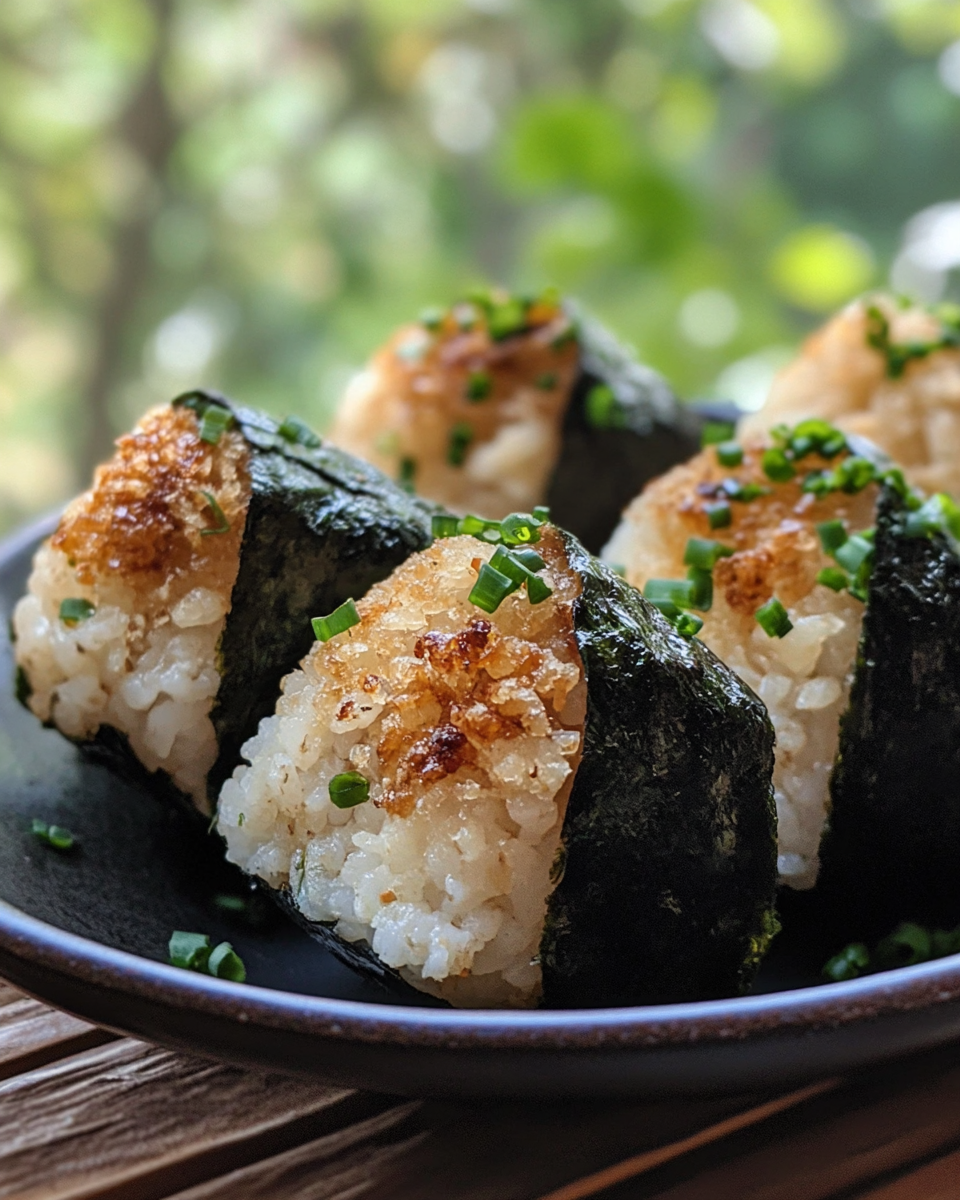 Delicious chicken onigiri