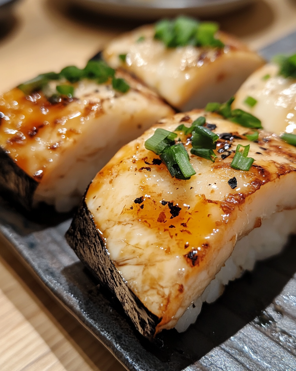 Chicken Onigiri on a plate