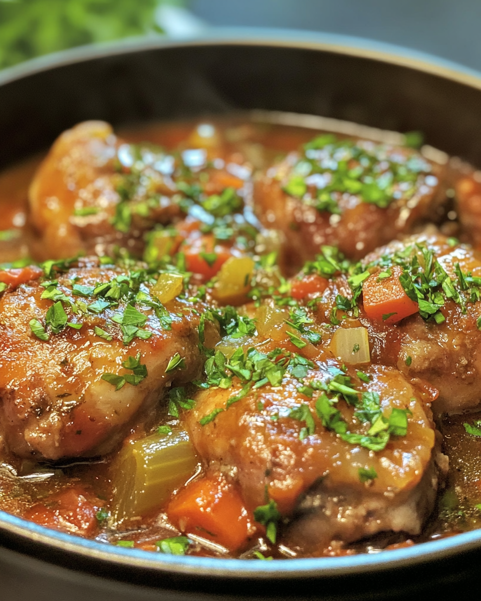 Ingredients laid out for Chicken Thigh Osso Bucco