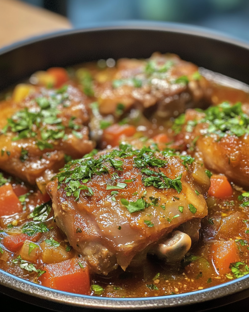 Finished Chicken Thigh Osso Bucco served