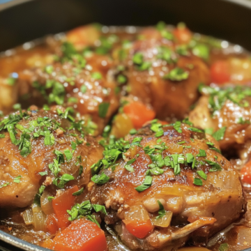 Chicken Thigh Osso Bucco taken with iphone 15 pro max --iw 2 --ar 4:5 --v 6.1 --raw