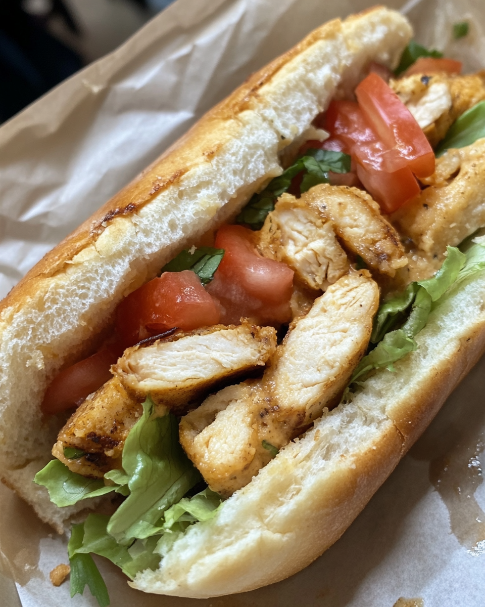 Ready to serve chicken torta sandwich