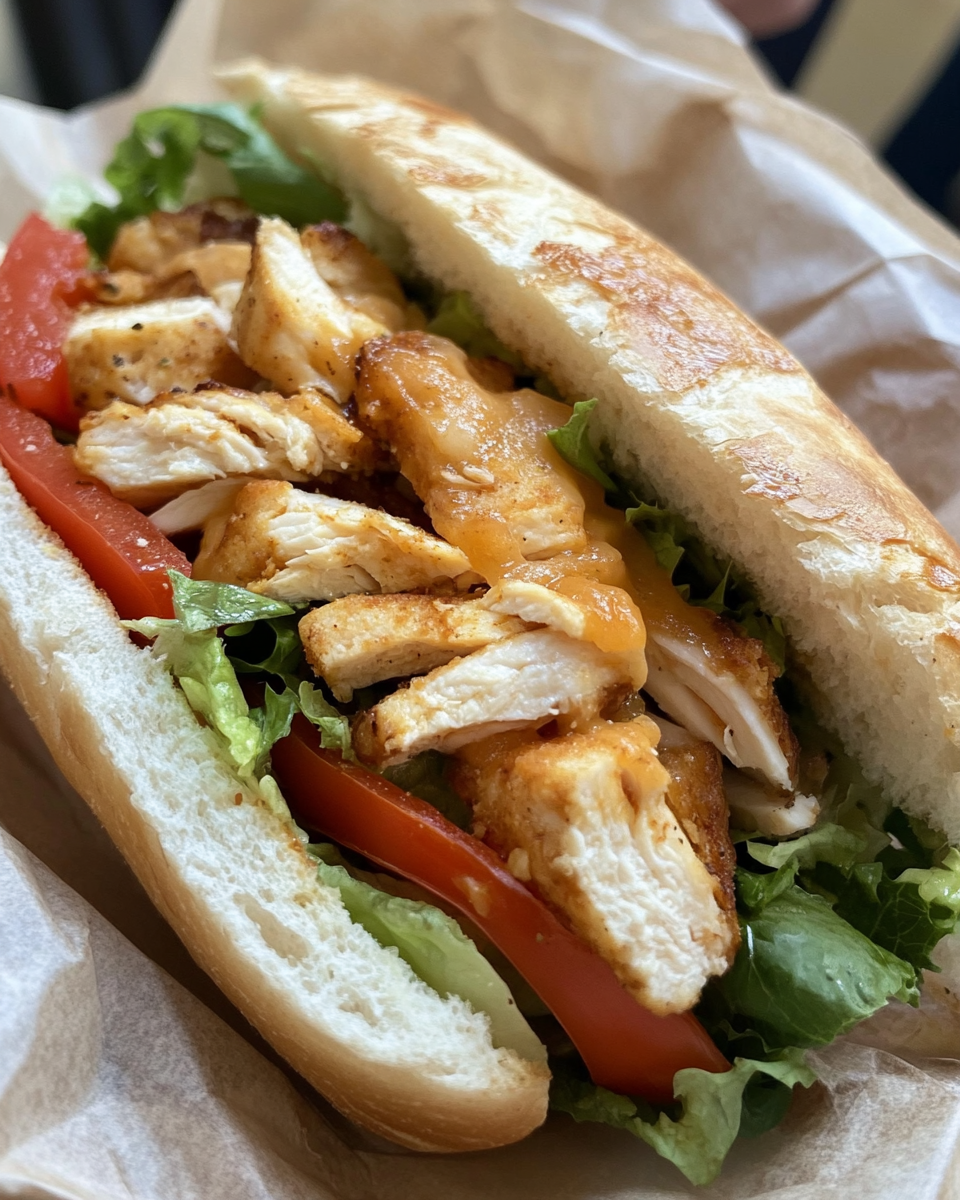 Chicken torta sandwich on a plate