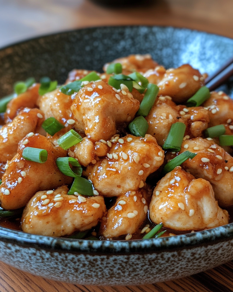 Final plated chicken with garlic sauce