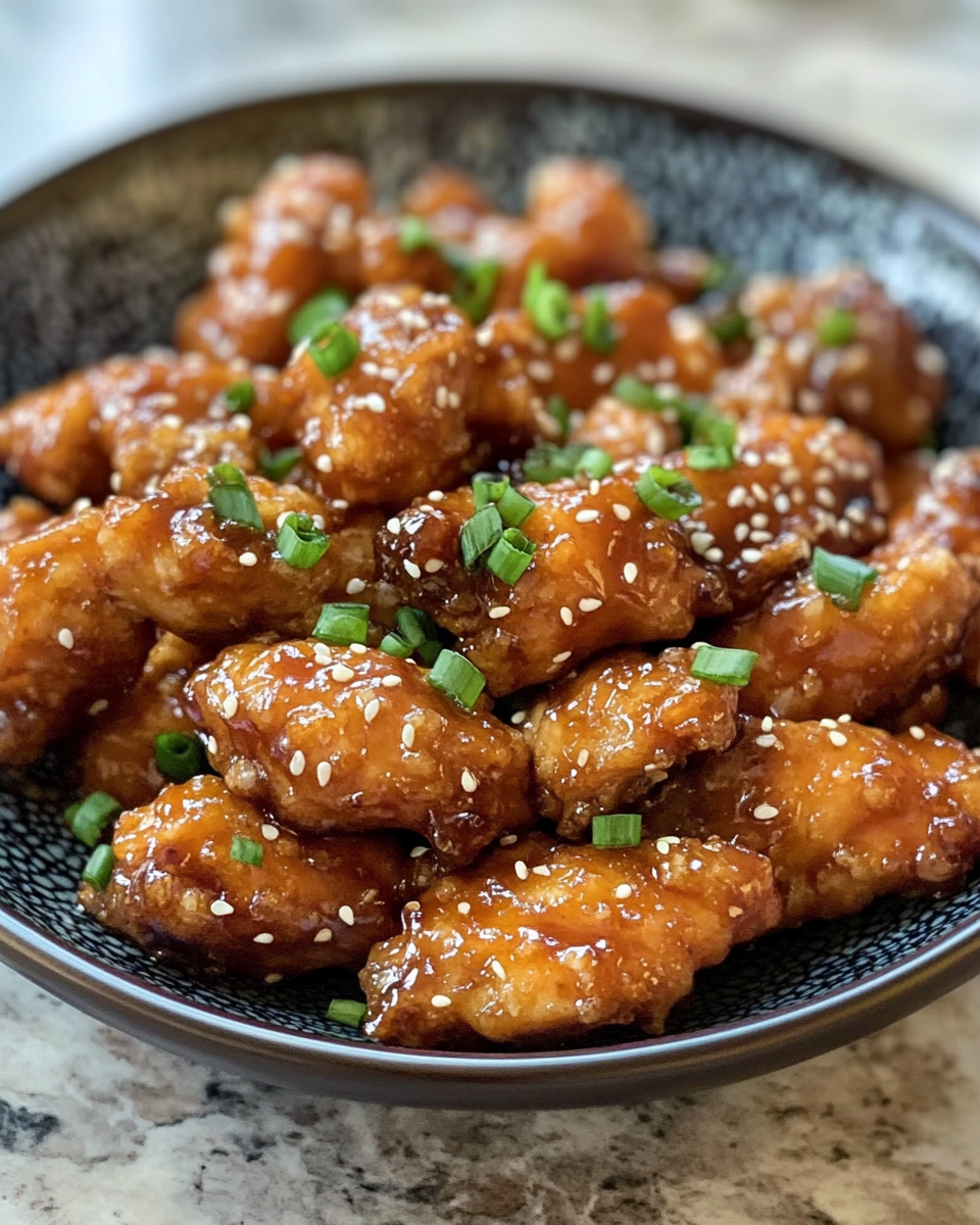 Honey Garlic Chicken Cooking in a Pan