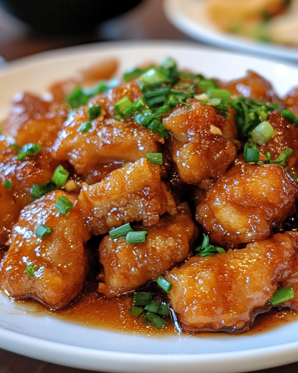 Chinese lemon chicken plated