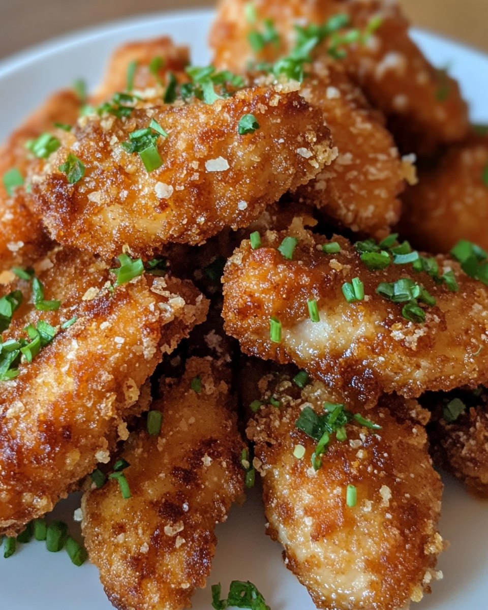 Ready to eat coconut chicken plated with lime wedges and dipping sauce