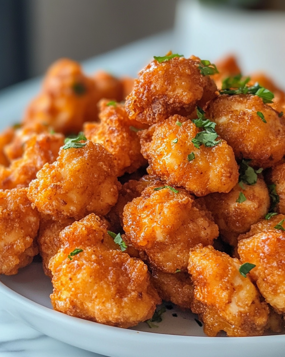 Golden juicy chicken bites cooked in butter