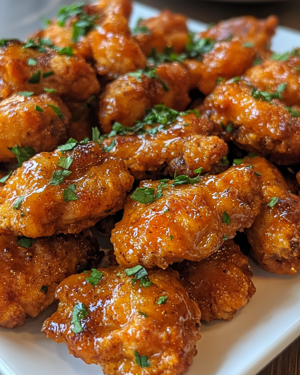 Finished cowboy butter chicken skewers with parsley garnish