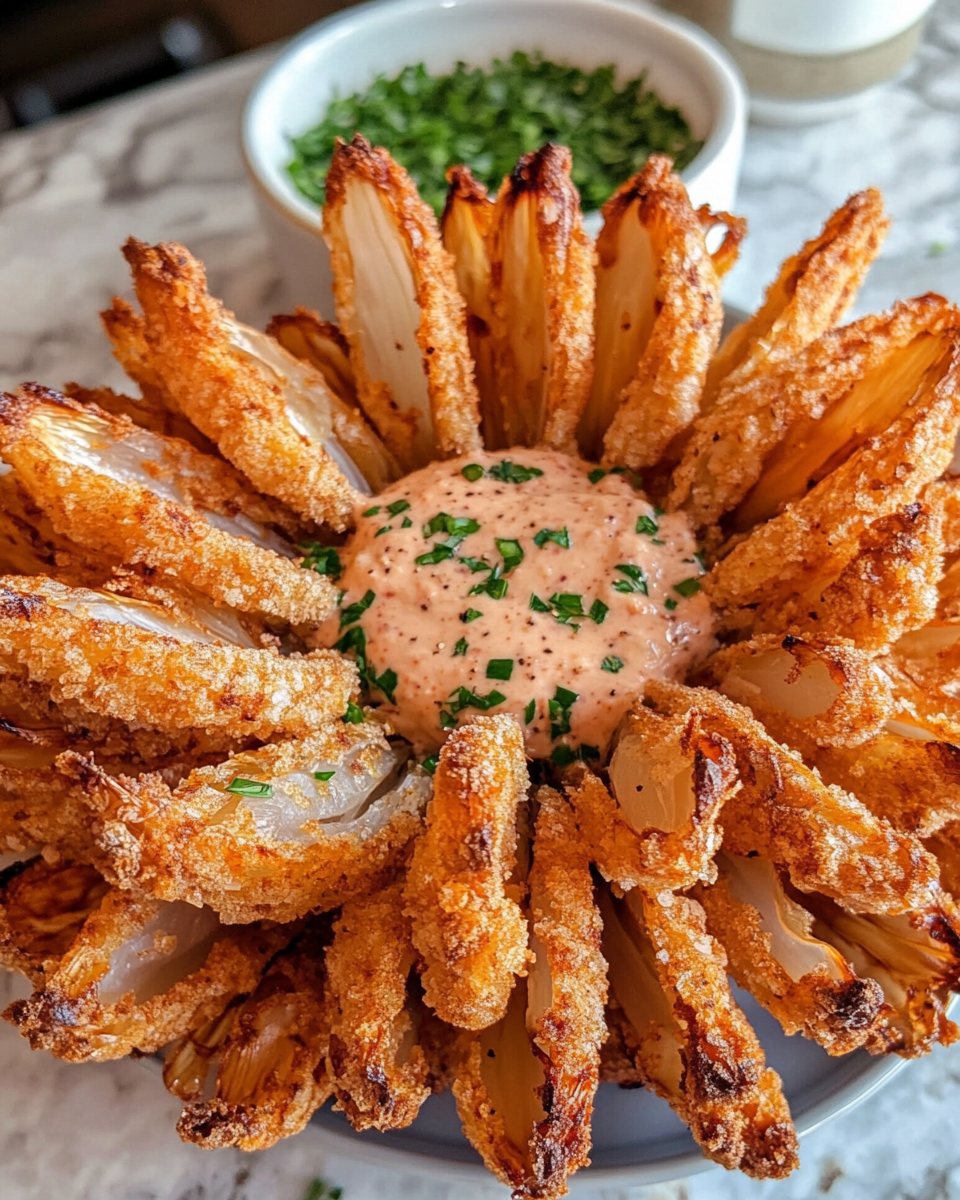 Ingredients and spices for blooming onion
