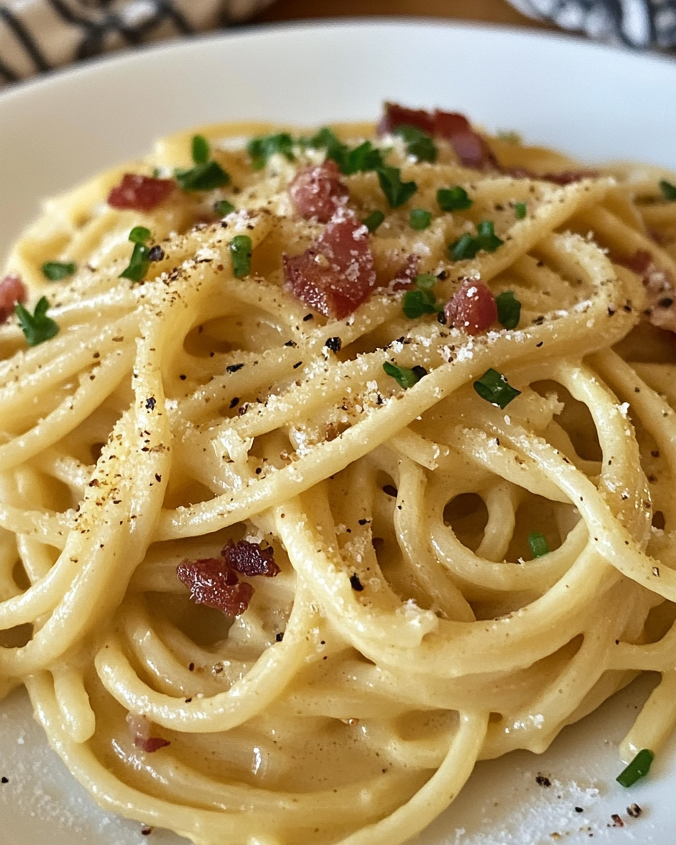 Ingredients ready for creamy carbonara