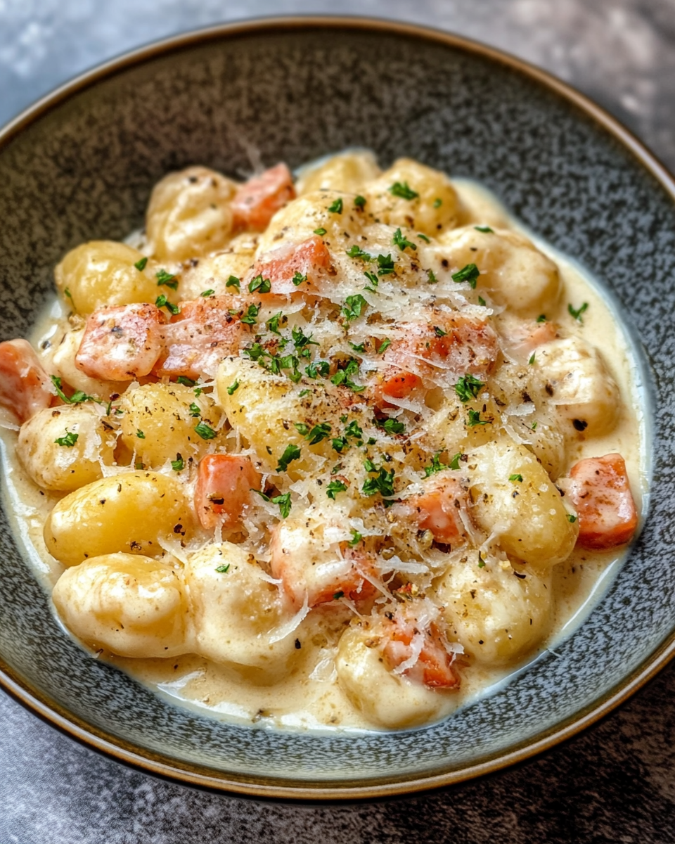 Creamy Crack Chicken Gnocchi in a bowl ready to eat