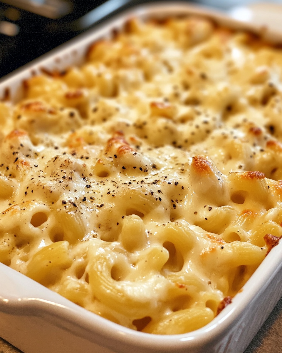 Ingredients laid out for creamy honey pepper chicken mac and cheese