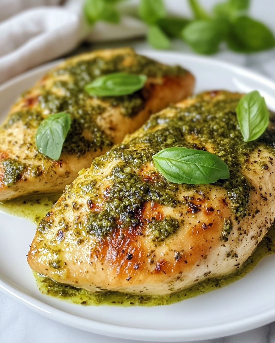 Cooking creamy pesto sauce with cherry tomatoes