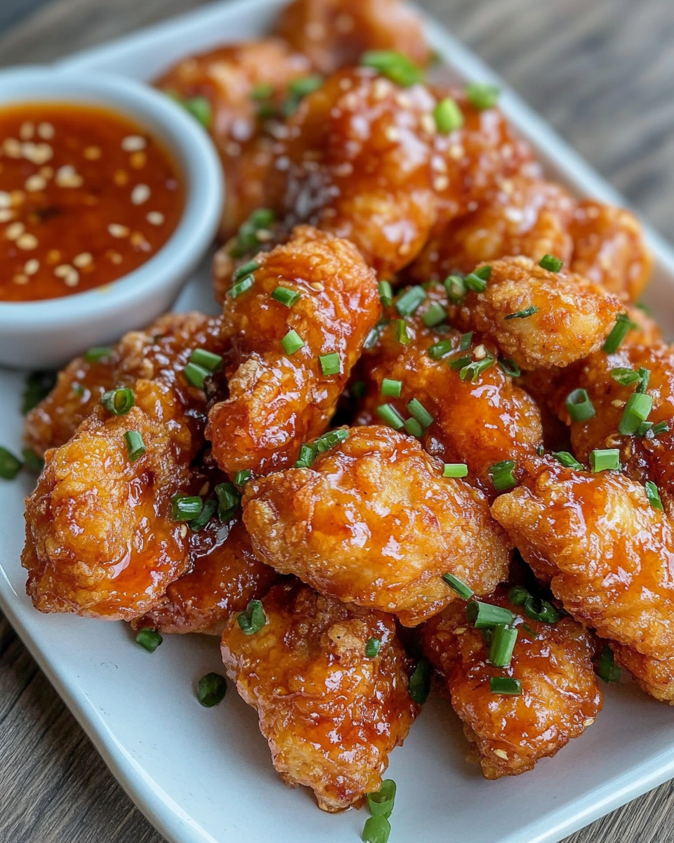 Steaming crispy bang bang chicken in a pressure cooker