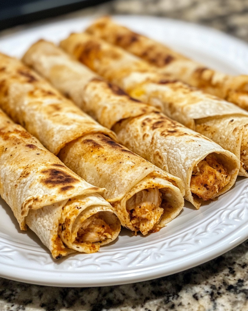 crispy chicken taquitos close up