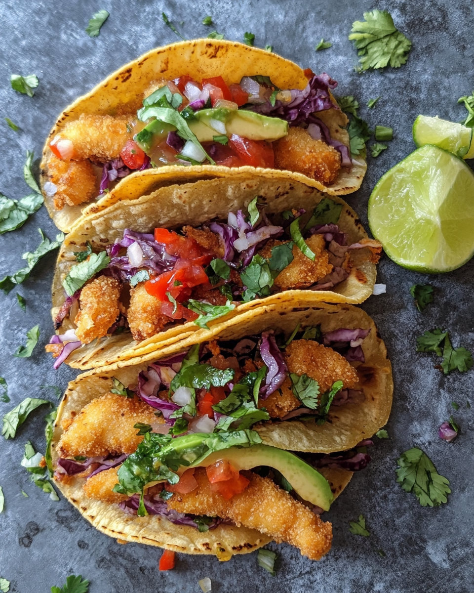 Smiling person enjoying crispy chicken wonton tacos