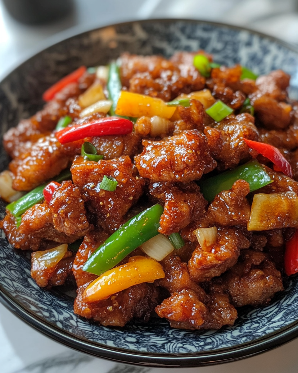 Serving crispy chilli beef