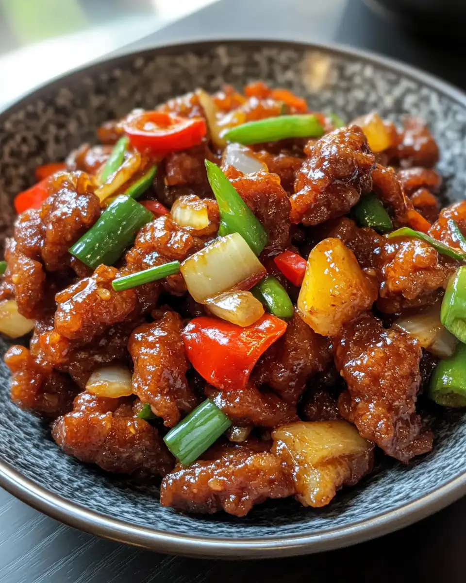 Crispy chilli beef in a pressure cooker
