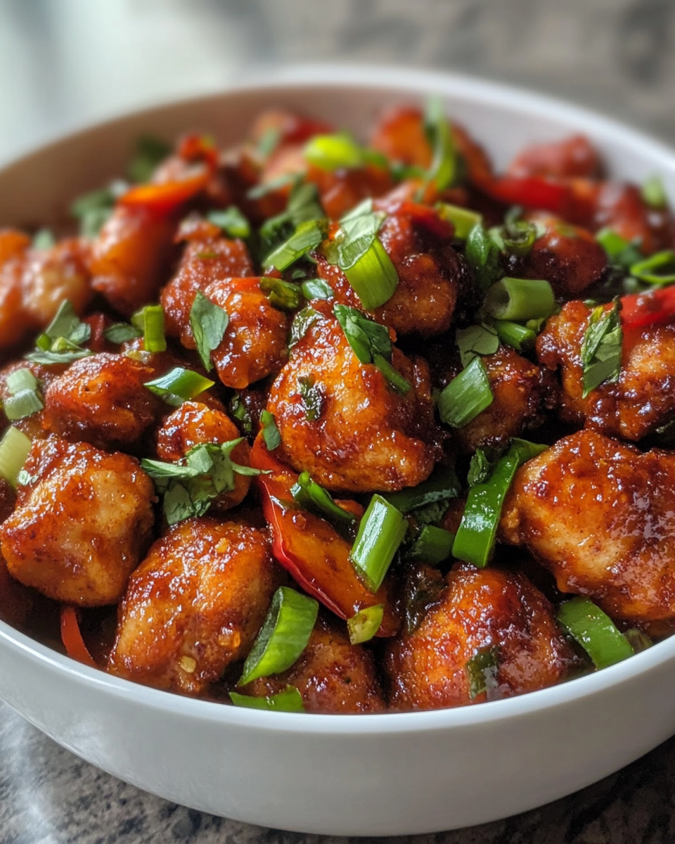 Crispy Chilli Chicken in a bowl
