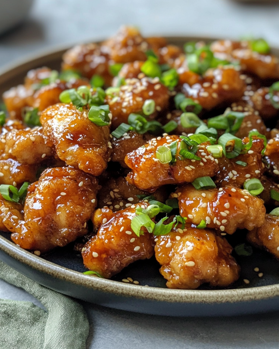 Honey garlic chicken in a pan fresh out of pressure cooker
