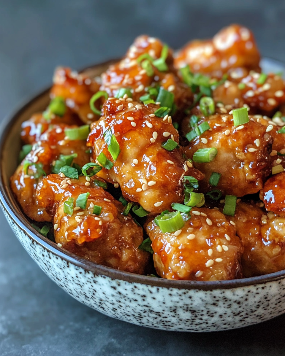 Honey garlic chicken cooking in a pot