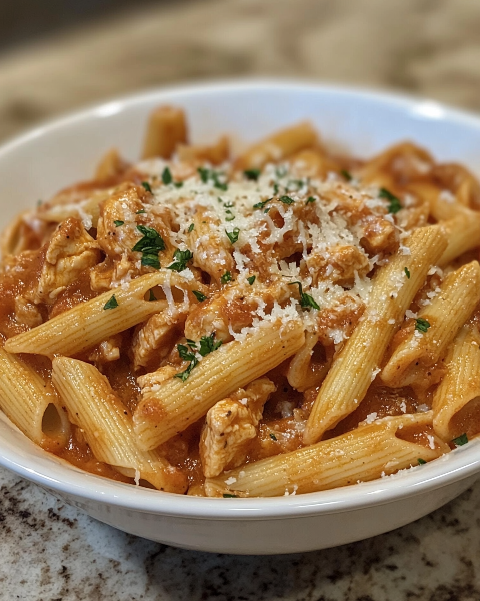 Close up of chicken parmesan cooking in crock-pot