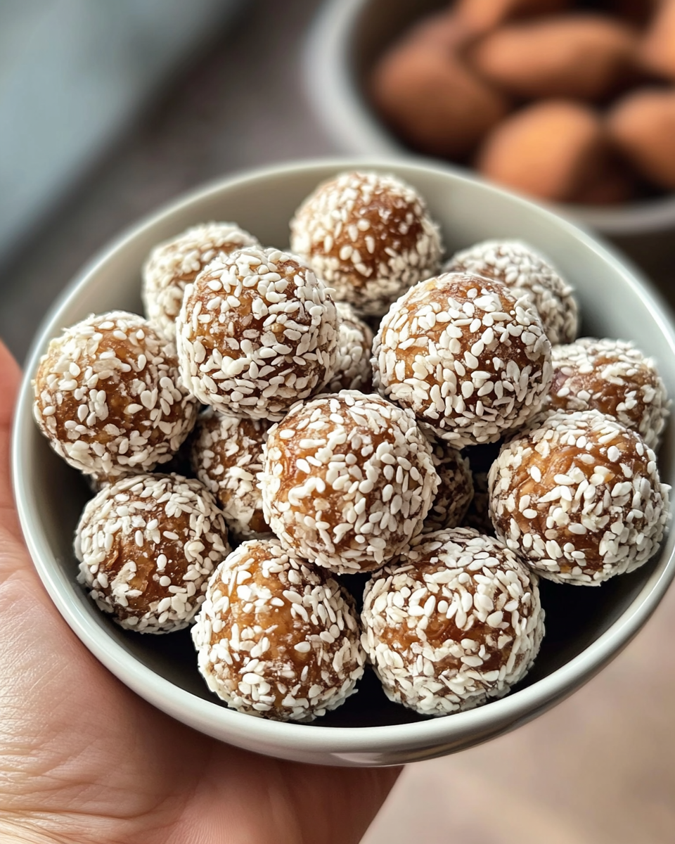 Energy balls chilling in the fridge