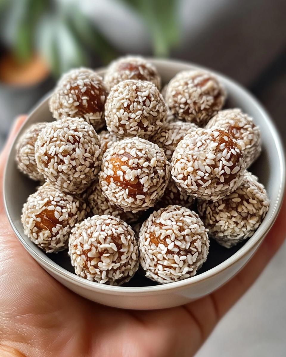 Ready energy balls served on a plate