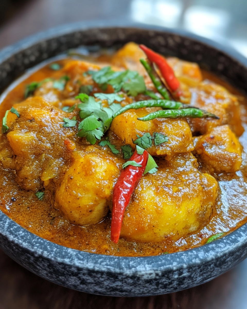 Mango chicken in a pressure cooker