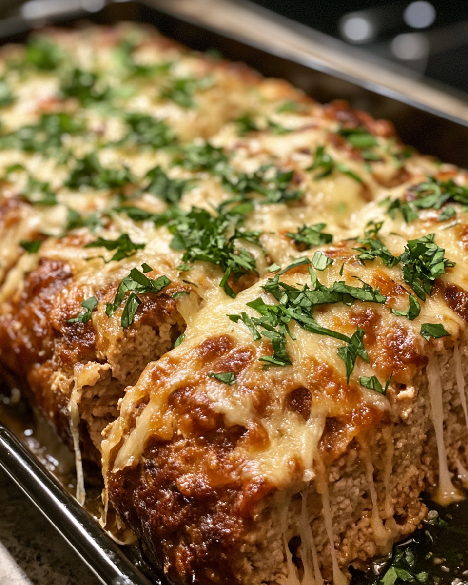 Garlic Parmesan Chicken Meatloaf cooking in pot