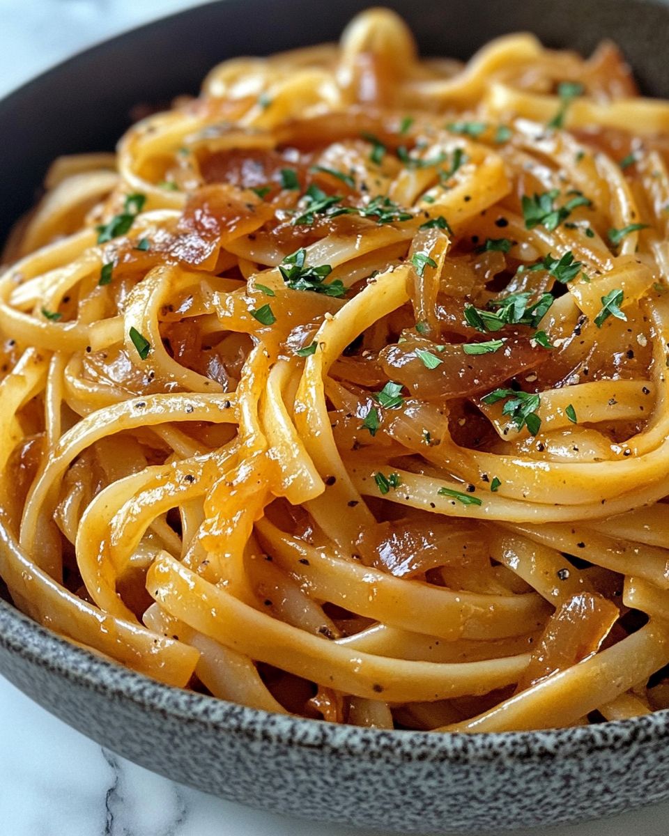 Ingredients for caramelized onion pasta recipe